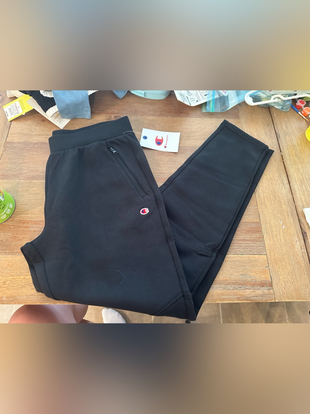 Champion Black Kids Jogger Pants with Logo
